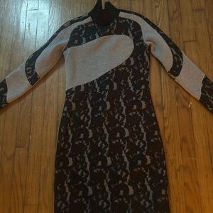 Carven sweatshirt style dress.Its medium but runs small. Length is 35 inches.